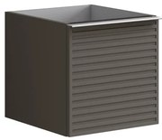Struttura semi colonna da bagno Pixel 1 cassetto laccato opaco grigio carbone L 40 x H 40 x P 45.5 cm