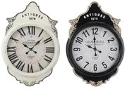 Orologio da Parete DKD Home Decor Bianco Nero Cristallo Ferro 61 x 6 x 89 cm (2 Unità)