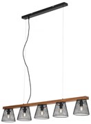 Briloner 4077-055 - Lampadario a sospensione con cavo WOOD & STYLE 5xE14/25W/230V