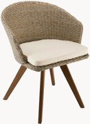 Sedia con braccioli outdoor con piedini in legno e cuscino Vick