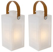 Set di 2 lampade da tavolo bianche effetto fiamma ricaricabili IP44 - Stard