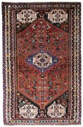Shiraz Tappeto 110 x 180 Rosso (Iran) Annodato A Mano