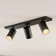 Arcchio Faretto Brinja, nero, angolare, Ø 6 cm, a 3 luci, GU10
