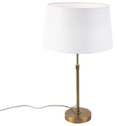 Lampada da tavolo in bronzo con paralume in lino bianco 35cm - Parte