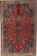 Shiraz Tappeto 170 x 260 Rosso (Iran) Annodato A Mano