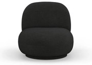 Poltrona nera in tessuto bouclé Chuck - Micadoni Home