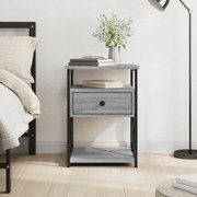 Comodino grigio sonoma 40x42x55 cm in legno multistrato
