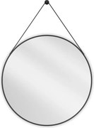 Mexen String specchio da bagno rotondo 80 cm, cornice nera - 9854-080-080-000-70