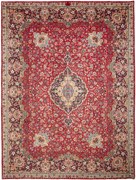 Kashan Tappeto 400x300 Rosso (Iran) Annodato A Mano