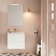 Mobile bagno con lavabo e illuminazione L 60 x H 51 x P 46 cm bianco in mdf 2 cassetti per vasca centrale Eva