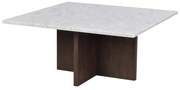 Tavolino in marmo bianco-marrone 90x90 cm Brooksville - Rowico
