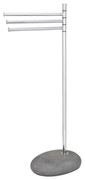 WENKO 19493100 - Portasciugamani PEBBLE STONE 38x84 cm, cromo lucido/grigio