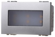 Segnapasso Led 3 moduli 2,4W da incasso per scatola 503 grigio IP20 Bianco caldo 3000K compatibile anche con BTicino Livinglight