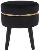 Sgabello imbottito nero Paris, ⌀ 35 cm - Mauro Ferretti