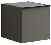 Struttura semi colonna da bagno Pixel 1 anta laccato opaco grigio carbone L 40 x H 40 x P 45.5 cm