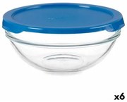 Porta Pranzo Rotondo con Coperchio Chefs Azzurro 595 ml 14 x 6,3 x 14 cm (6 Unità)