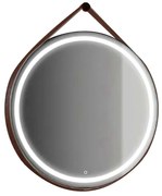 Specchio con illuminazione integrata completo di faretto bagno tondo L 80 x H 80 x P 3 cm
