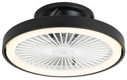 Ventilatore da soffitto intelligente nero con LED e telecomando - Dave