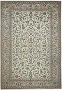Kashan Tappeto persiano 350x240 Verde (Iran) Annodato A Mano