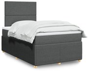 Giroletto a molle con materasso grigio scuro 120x200 cm tessuto