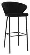 Sgabello da bar design velluto nero 78 cm DALLY