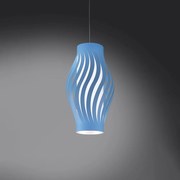 Sospensione Moderna 1 Luce Helios In Polilux Blu H61 Made In Italy