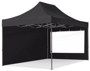 TOOLPORT 3x4,5m gazebo pieghevole con laterali (finestre panoramiche), PREMIUM acciaio, nero - (600041)