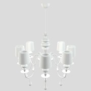 Lampadario Contemporaneo Eva In Plastica Bianco Alluminio 8 Luci