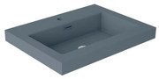 Lavabo da incasso con bordo a vista d'appoggio bacino al centro rettangolare Nantes L 61 x H 6 x P 46 cm in resina avio