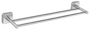 Kamalu - Portasciugamani doppia barra 60cm in acciaio inox satinato| CLODE-S
