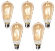 Set di 5 lampadine LED E27 dimmerabili ST64 oro 5W 450 lm 2700K