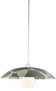 Sospensione Diam.50 cm 1 Luce Plastica Vetro Serigrafato Bianco e Grigio Serie Trapezio