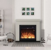 Sined Mpc Caminetto Elettrico "Asciano" Da 100 Cm C/Potenza 1500W Beige