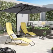 Ombrellone decentrato grigio Aura NATERIAL L 281 x 386 cm con telo antracite