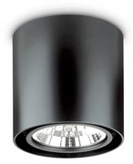 Plafoniera Moderna Mood Round Alluminio Nero 1 Luce Gu10 10W 3000Kd15Cm