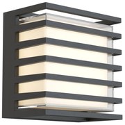 Lampada Da Parete Moderna Da Esterno Alluminio Nero Luce 10W Ip65