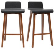 Sgabelli da bar scandinavi noce e nero H65 cm (set di 2) BALTIK