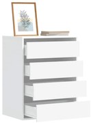 Cassettiera Bianca 60x41x76 Cm İn Legno Multistrato /