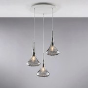 Lampadario Contemporaneo Nemesi Grigio Fumè 3 Luci E27