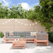 Set divani giardino 6 pz con cuscini legno massello di douglas