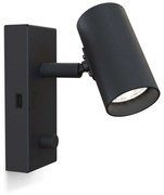 Belid - Tyson USB Applique da Parete Sinistra Nero Belid