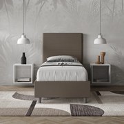 Letto contenitore imbottito 80x200 similpelle cappuccino Focus