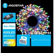 Aigostar - Catena LED natalizia da esterno 400xLED/8 funzioni 13m IP44 multicolore