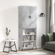 Credenza grigio cemento 69,5x34x180 cm in legno multistrato