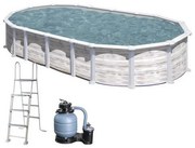 Gre KITPROV738N Piscina Rimovibile con Decorazione Nordica 730x375x132xm