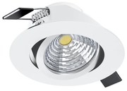 Faretto Ad Incasso Moderno Saliceto Alluminio Bianco Led Integrato 6W 4000K