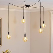 Nowodvorski Lighting Lampada a sospensione Spider in nero, 5 luci