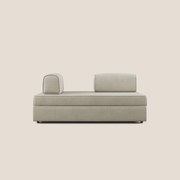 Liberty divano con pouf estraibile e schienali movibili in tessuto morbido impermeabile T02 panna