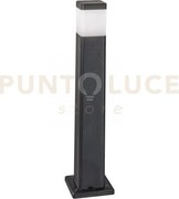 Paletto focus nero squadrato 1 luce attacco gu10 ip65 17,5x17,5x77,5cm