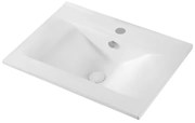 Lavabo da incasso soprapiano rettangolare L 62 x p 46 bianco in ceramica